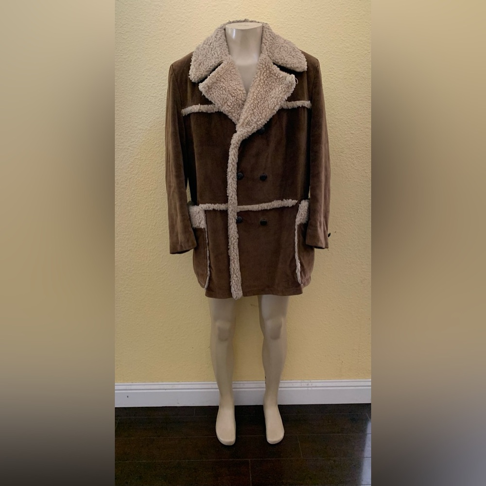 VTG Lord James Men’s Size Large Brown Corduroy Sherpa Lined Filed Jacket